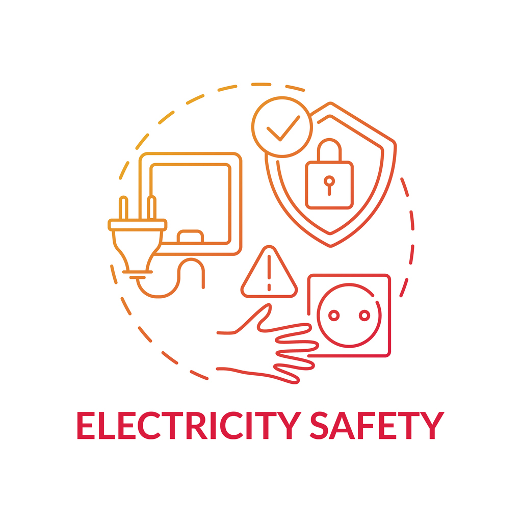 Electricity safety red gradient concept icon.