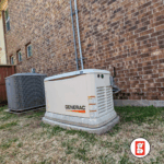 Generac generator next to an air conditioning unit