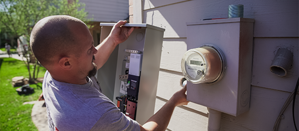 generator supercenter of st louis electrician installing a new box on the outside of a house