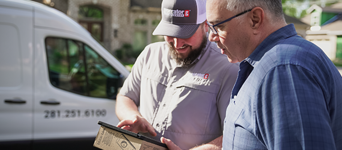 Generator Supercenter employee talking with a customer