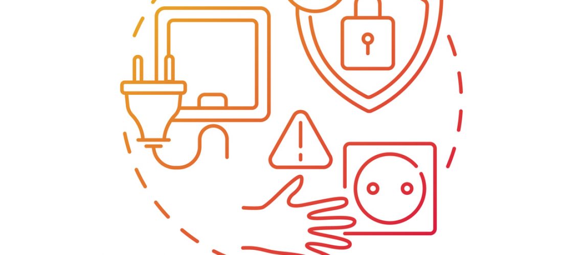 Electricity safety red gradient concept icon.